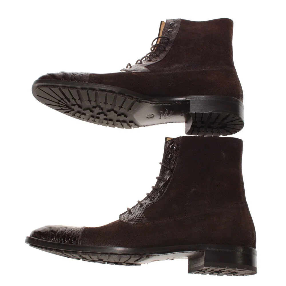 Mezlan NWB Sabino Lace Up Boots Size 9 US in Brown Leather